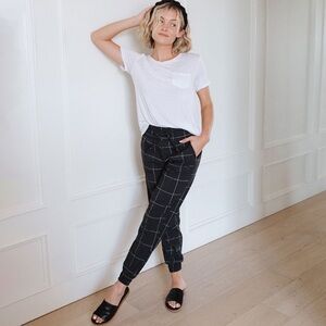 Albion Windowpane Jetsetter Black Plaid Joggers